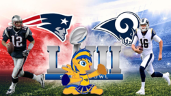 Size: 1267x713 | Tagged: safe, artist:mlpfan3991, oc, oc:flare spark, pony, g4, american football, cheerleader, football, jared goff, los angeles rams, new england patriots, sports, super bowl, super bowl liii, tom brady