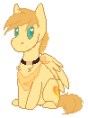 Size: 98x131 | Tagged: safe, artist:mecaw, oc, oc only, oc:aurryhollows, pegasus, pony, bandana, chest fluff, collar, colored pupils, cute, full body, male, pixel art, simple background, sitting, solo, white background