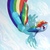 Size: 1536x1536 | Tagged: safe, artist:kurogewapony, rainbow dash, pegasus, pony, g4, female, flying, looking back, solo, underhoof