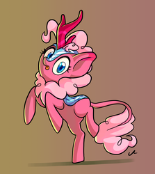 Size: 1657x1855 | Tagged: safe, artist:docwario, pinkie pie, kirin, g4, sounds of silence, kirin pinkie, kirin-ified, looking at you, species swap, tongue out