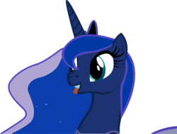 Size: 1765x1337 | Tagged: dead source, safe, artist:a01421, princess luna, pony, g4, female, simple background, solo, tongue out, transparent background, vector