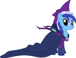 Size: 1864x1430 | Tagged: safe, artist:chipmagnum, mare do well, minuette, pony, unicorn, g4, cape, clothes, costume, female, hat, looking at you, mare, simple background, solo, transparent background, vector