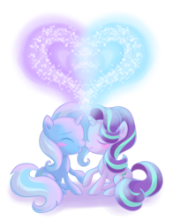 Size: 796x1013 | Tagged: safe, artist:rosey-raven, starlight glimmer, trixie, pony, unicorn, g4, blushing, cute, diatrixes, eyes closed, female, glimmerbetes, lesbian, mare, ship:startrix, shipping