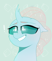 Size: 1200x1400 | Tagged: safe, artist:lets-talk-about-potatoes, artist:puppies4lana, ocellus, changedling, changeling, g4, book, exclamation point, female, happy, quill, smiling