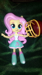 Size: 2592x4608 | Tagged: safe, fluttershy, equestria girls, g4, boots, clothes, doll, equestria girls minis, football helmet, helmet, irl, photo, shoes, skirt, socks, toy