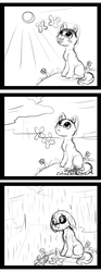 Size: 2000x5402 | Tagged: safe, artist:zobaloba, oc, butterfly, pony, advertisement, auction, comic, commission, funny, mini comic, nature, rain, sad, sketch, troll, your character here