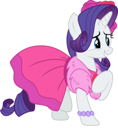 Size: 3000x3231 | Tagged: safe, artist:eagle1division, rarity, pony, unicorn, g4, no second prances, bracelet, clothes, cute, dress, female, flower, high res, jewelry, mare, necklace, raised hoof, raised leg, raribetes, rose, simple background, smiling, solo, transparent background, vector
