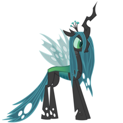 Size: 3696x3696 | Tagged: dead source, safe, artist:a01421, queen chrysalis, changeling, changeling queen, g4, crown, female, high res, jewelry, looking to the right, regalia, simple background, solo, standing, transparent background, vector