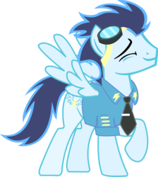 Size: 815x910 | Tagged: safe, artist:a01421, soarin', pony, g4, clothes, eyes closed, male, simple background, solo, transparent background, uniform, vector, wonderbolts dress uniform