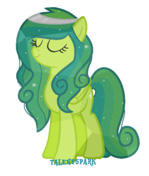 Size: 560x660 | Tagged: safe, artist:talentspark, oc, oc only, oc:talent spark, crystal pony, pegasus, pony, crystallized, female, mare, simple background, solo, transparent background