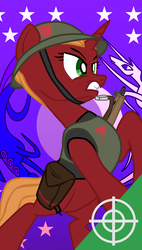 Size: 900x1583 | Tagged: safe, artist:aaronmk, pony, fallout equestria, armor, flag of equestria, helmet, vector