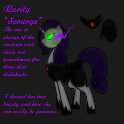Size: 600x600 | Tagged: safe, artist:sinsays, part of a set, rarity, pony, unicorn, ask corrupted twilight sparkle, g4, alternate timeline, armor, corrupted, corrupted element of generosity, corrupted element of harmony, corrupted rarity, crystal war timeline, dark, dark equestria, dark world, element of generosity, female, glowing eyes, mind control, part of a series, rarity becomes a royal guard, scourge, solo, sombra empire, sombra eyes, sombrafied, tumblr