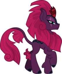 Size: 1265x1500 | Tagged: safe, artist:cloudy glow, tempest shadow, kirin, g4, sounds of silence, broken horn, eye scar, female, horn, kirin tempest shadow, kirin-ified, quadrupedal, scar, simple background, smiling, solo, species swap, transparent background, vector