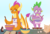 Size: 6600x4500 | Tagged: safe, artist:jellynut, smolder, spike, dragon, g4, absurd resolution, apron, baking, blushing, book, bowl, clothes, dragoness, duo, egg, female, flour, friends, gem, gradient background, male, ship:spolder, shipping, smiling, straight, winged spike, wings