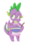 Size: 2754x4051 | Tagged: safe, artist:jellynut, spike, dragon, g4, apron, blushing, clothes, cute, male, naked apron, simple background, smiling, solo, spikabetes, transparent background, winged spike, wings