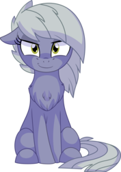 Size: 5450x7705 | Tagged: safe, artist:aureai-sketches, artist:cyanlightning, limestone pie, earth pony, pony, g4, absurd resolution, chest fluff, ear fluff, face of mercy, female, floppy ears, looking at you, mare, simple background, sitting, smiling, smirk, solo, transparent background, vector