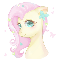 Size: 926x906 | Tagged: dead source, safe, artist:tbcw, fluttershy, pony, g4, bust, cute, female, mare, shyabetes, solo