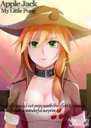Size: 2480x3508 | Tagged: dead source, safe, artist:adamarc1, applejack, human, g4, applejack's hat, breasts, clothes, cowboy hat, female, freckles, hat, high res, humanized, looking at you, solo