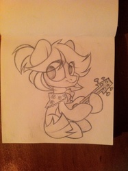 Size: 2592x1936 | Tagged: safe, artist:riley sunderson, oc, oc only, pony, guitar, solo, traditional art