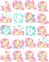 Size: 750x939 | Tagged: dead source, safe, artist:琥珀莓砸-amberry, fluttershy, butterfly, pegasus, pony, g4, eyes closed, female, mare, sleeping, solo