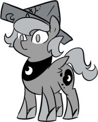 Size: 465x578 | Tagged: safe, artist:egophiliac, princess luna, alicorn, pony, moonstuck, g4, artemabetes, cartographer's cap, colt, cute, foal, grayscale, hat, male, monochrome, prince artemis, rule 63, rule63betes, simple background, solo, transparent background, woona, younger