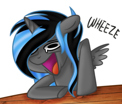 Size: 2240x1920 | Tagged: safe, artist:bloodlover2222, oc, oc only, oc:color blind, alicorn, pony, base used, female, meme, solo, wheeze