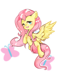 Size: 512x512 | Tagged: dead source, safe, artist:小huhu狸君呀, fluttershy, pegasus, pony, g4, cute, female, mare, shyabetes, solo