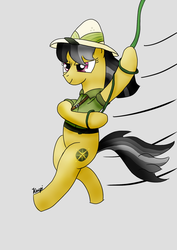 Size: 1240x1754 | Tagged: safe, artist:kacpi, daring do, pony, g4, clothes, female, gray background, simple background, solo