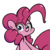 Size: 800x800 | Tagged: safe, artist:turtlefarminguy, pinkie pie, earth pony, pony, g4, blush sticker, blushing, female, looking at you, mare, simple background, smiling, transparent background