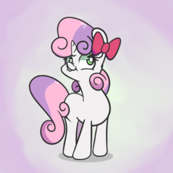 Size: 1280x1280 | Tagged: safe, artist:turtlefarminguy, sweetie belle, pony, g4, bow, cute, hair bow, smiling