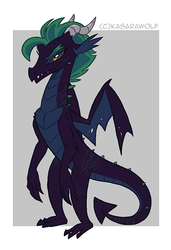 Size: 690x1008 | Tagged: safe, artist:kasara-designs, oc, oc only, dragon, dragon oc, fangs, horns, wings