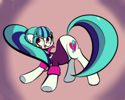 Size: 1280x1024 | Tagged: safe, artist:turtlefarminguy, sonata dusk, pony, equestria girls, g4, clothes, equestria girls ponified, looking up, ponified