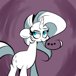 Size: 500x500 | Tagged: safe, artist:turtlefarminguy, rarity, pony, g4, abstract background, black and white, boop, grayscale, looking up, monochrome, rarity is not amused, unamused