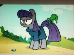 Size: 960x720 | Tagged: safe, artist:turtlefarminguy, gummy, maud pie, g4, maud pie (episode), annoyed, picture of a screen