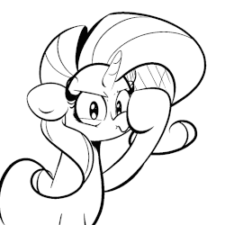 Size: 500x500 | Tagged: safe, artist:turtlefarminguy, rarity, pony, animated, boop, female, gif, looking at you, rarity is not amused, unamused