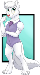 Size: 896x1660 | Tagged: safe, artist:mythpony, oc, oc only, oc:dr. wolf, anthro, bipedal, clothes, fandom, furry, male, solo, vest