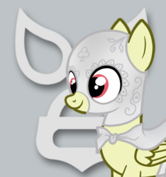 Size: 1024x1093 | Tagged: safe, artist:archooves, oc, oc only, oc:tailcoatl, pegasus, pony, base used, el santo, folded wings, mask, mexico, pegasus oc, smiling, solo, sports, wings, wrestling