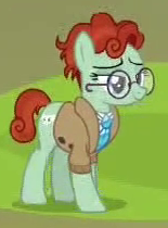 Size: 155x210 | Tagged: safe, screencap, quiet time, earth pony, pony, g4, the parent map, background pony, clothes, cropped, female, glasses, jacket, low quality, mare, necktie, picture for breezies, solo