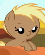 Size: 180x220 | Tagged: safe, screencap, coconut palm, pony, g4, once upon a zeppelin, baby, baby pony, female, filly, foal, smiling, solo