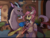 Size: 2548x1924 | Tagged: safe, artist:marbola, discord, fluttershy, draconequus, hybrid, pegasus, pony, g4, female, interspecies offspring, male, mare, next generation, offspring, open mouth, parent:discord, parent:fluttershy, parents:discoshy, ship:discoshy, shipping, smiling, story in the source, straight