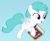 Size: 360x296 | Tagged: safe, screencap, frosty breeze, pegasus, pony, fame and misfortune, g4, cropped, female, filly, friendship journal, open mouth, smiling, solo
