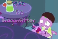 Size: 2093x1407 | Tagged: safe, edit, edited screencap, screencap, spike, twilight sparkle, alicorn, dragon, pony, ail-icorn, g4, spoiler:interseason shorts, age regression, baby, baby pony, babylight sparkle, babysitting, bed, crying, fanfic, fanfic art, fanfic cover, terrified, twilight sparkle (alicorn), winged spike, wings