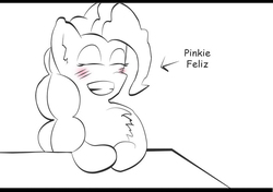 Size: 814x574 | Tagged: safe, artist:jenjan23all, pinkie pie, earth pony, pony, g4, happy, simple, spanish