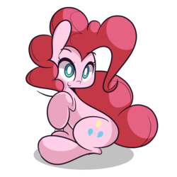 Size: 1280x1280 | Tagged: safe, artist:turtlefarminguy, pinkie pie, earth pony, pony, g4, cute, diapinkes, female, mare, raised hoof, sitting, solo