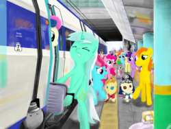 Size: 2048x1536 | Tagged: safe, artist:widelake, applejack, bon bon, carrot cake, cup cake, derpy hooves, dj pon-3, doctor whooves, fluttershy, lyra heartstrings, octavia melody, pinkie pie, pound cake, pumpkin cake, rainbow dash, rarity, spike, sweetie drops, time turner, twilight sparkle, vinyl scratch, alicorn, earth pony, pegasus, pony, unicorn, g4, carrying, clothes, hanbok, holiday, korean