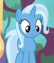 Size: 480x552 | Tagged: safe, screencap, trixie, pony, unicorn, g4, road to friendship, female, looking down, mare, smiling, solo