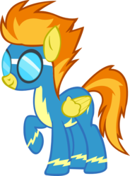 Size: 558x758 | Tagged: safe, artist:a01421, spitfire, pegasus, pony, g4, clothes, female, goggles, mare, raised leg, show accurate, simple background, solo, transparent background, uniform, vector, wonderbolts uniform