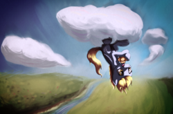 Size: 2465x1630 | Tagged: safe, artist:shaliwolf, derpy hooves, pegasus, pony, g4, derpy physics, female, food, mare, muffin, plushie, solo, upside down