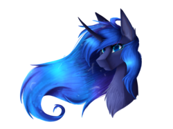 Size: 2732x2048 | Tagged: safe, artist:fluxittu, princess luna, pony, g4, bust, female, high res, portrait, simple background, solo, transparent background