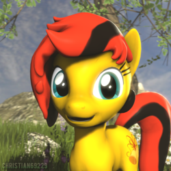 Size: 1000x1000 | Tagged: safe, artist:christian69229, oc, oc only, oc:southern belle, earth pony, pony, 3d, bust, female, looking at you, mare, portrait, solo, source filmmaker